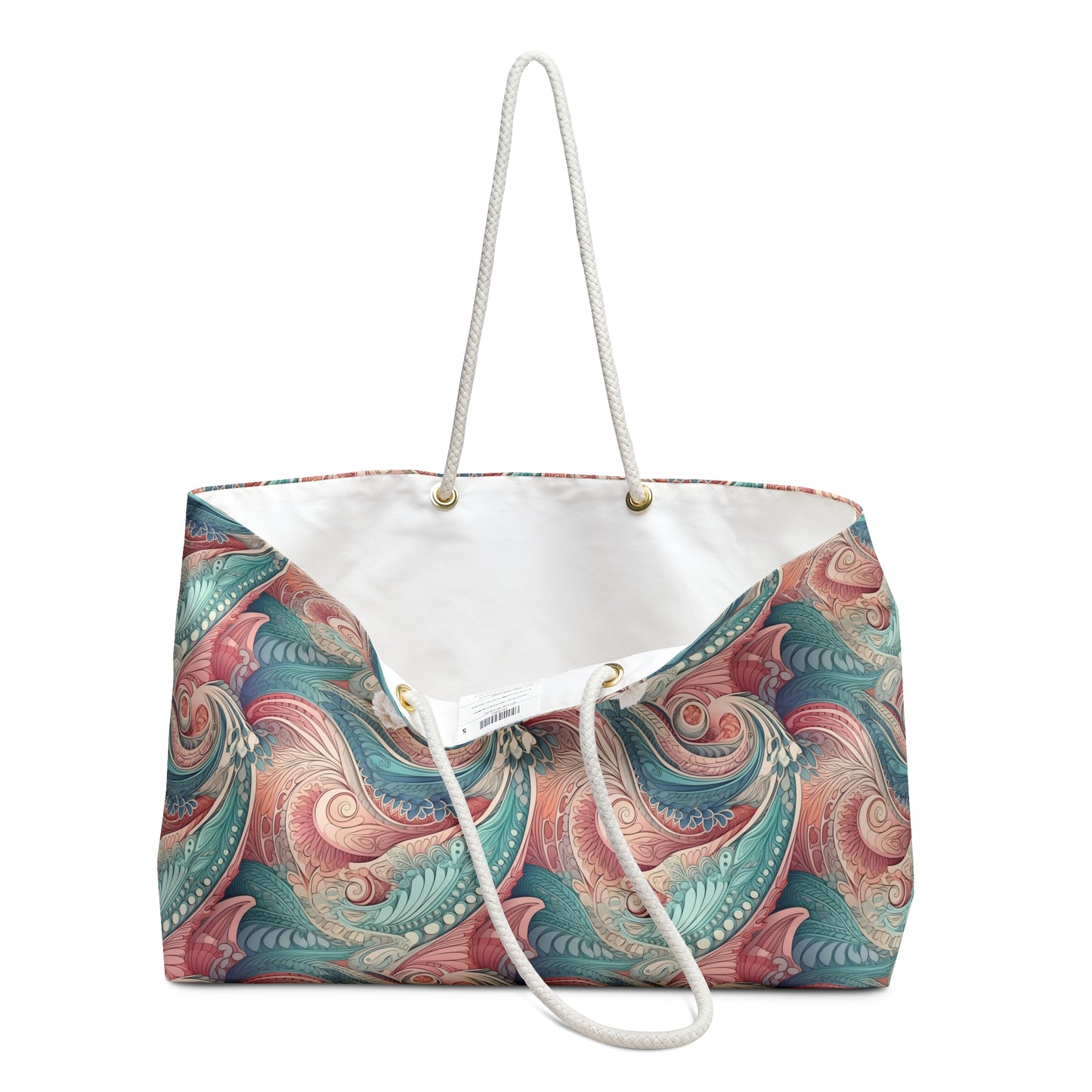 Bohemian Weekender Bag with Vibrant Swirls