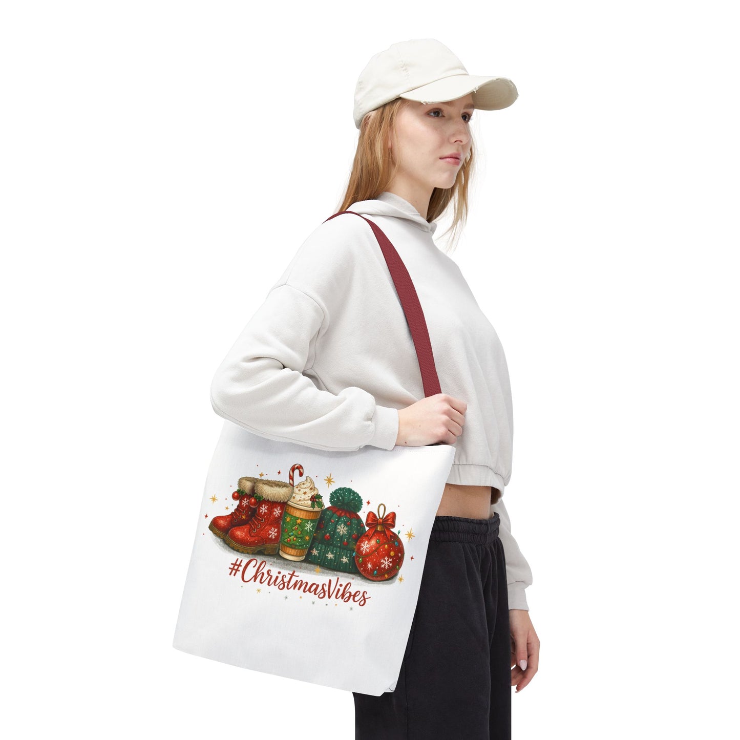 Christmas Vibes Tote Bag for Holiday Shopping
