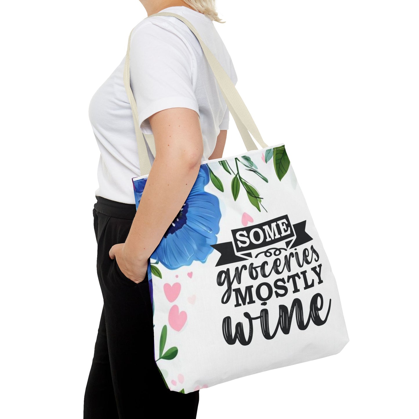 Grocery and Wine Lover Tote Bag,