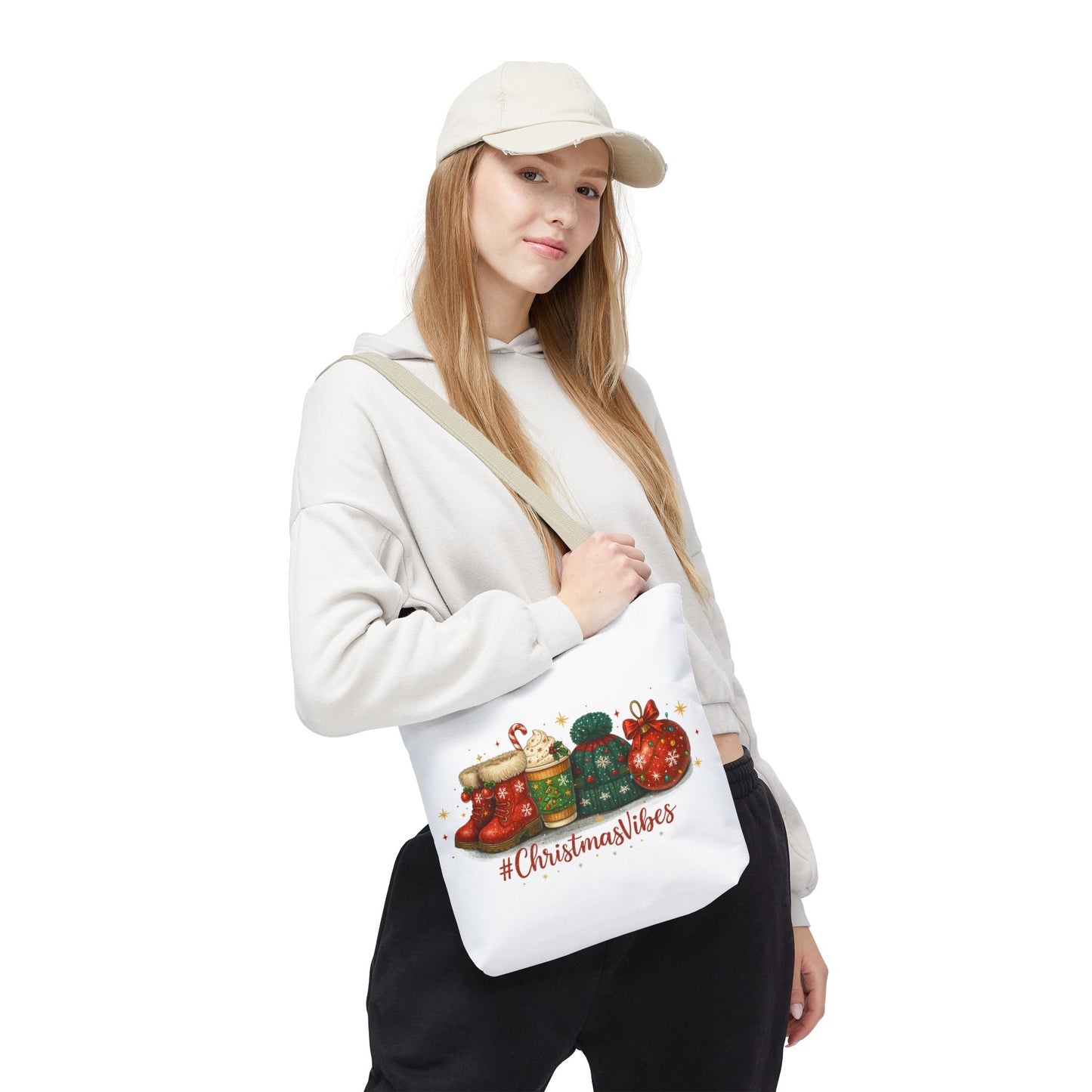 Christmas Vibes Tote Bag for Holiday Shopping