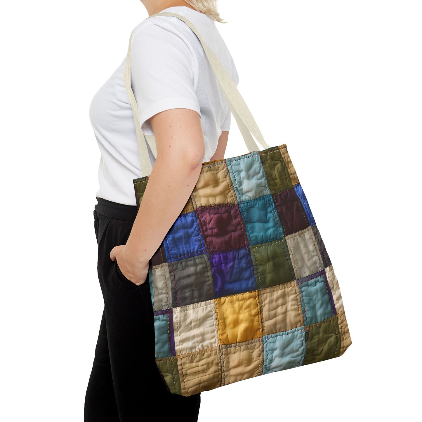 Colorful Patchwork Tote Bag, Stylish & Functional Carryall for Everyday Use