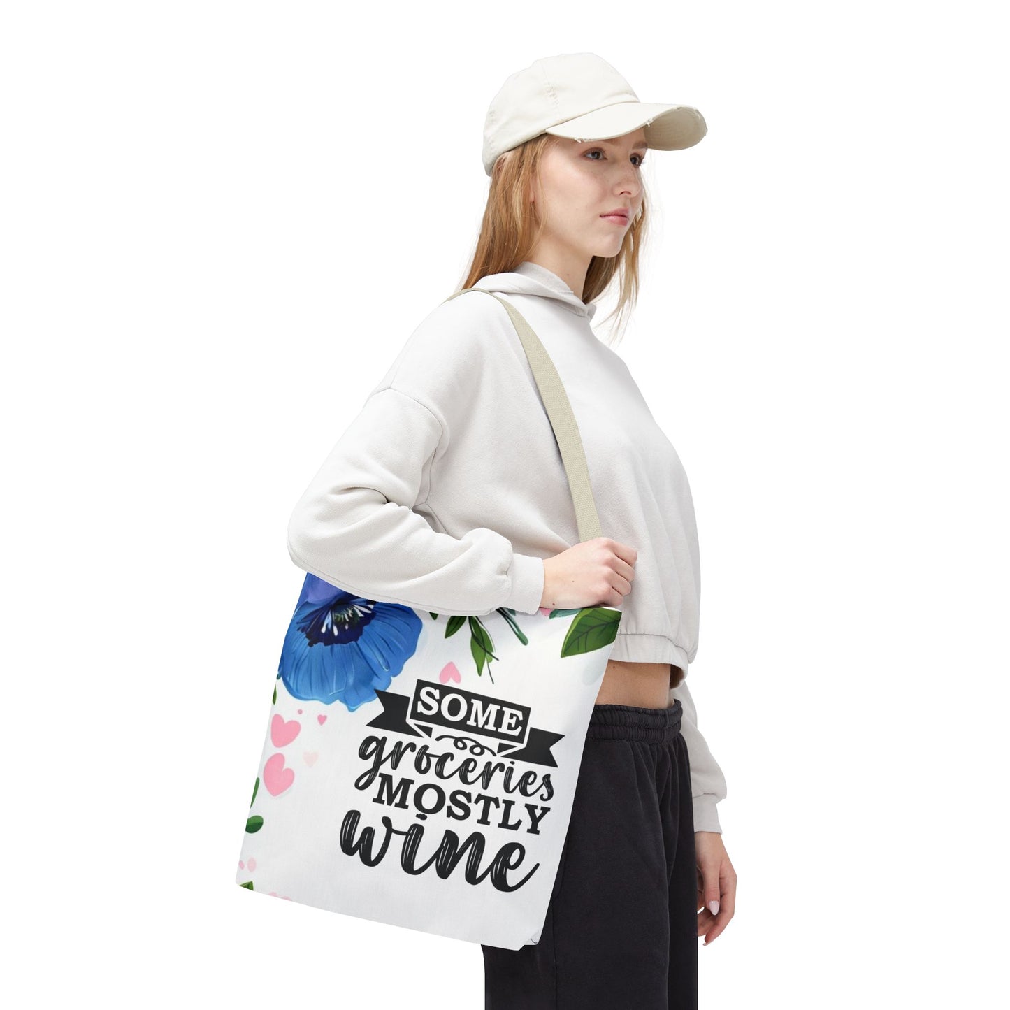 Grocery and Wine Lover Tote Bag,