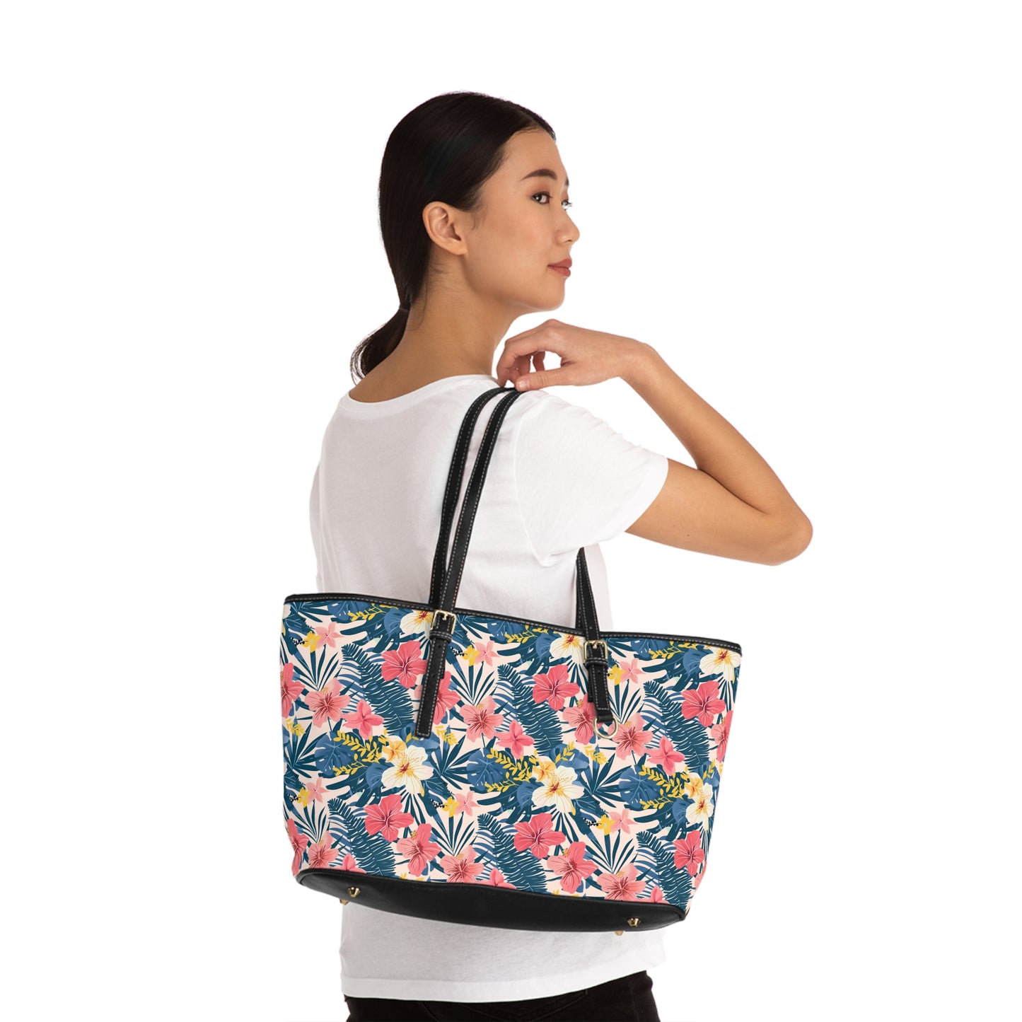 Tropical Floral Shoulder Bag for Beach, Travel & Everyday Use