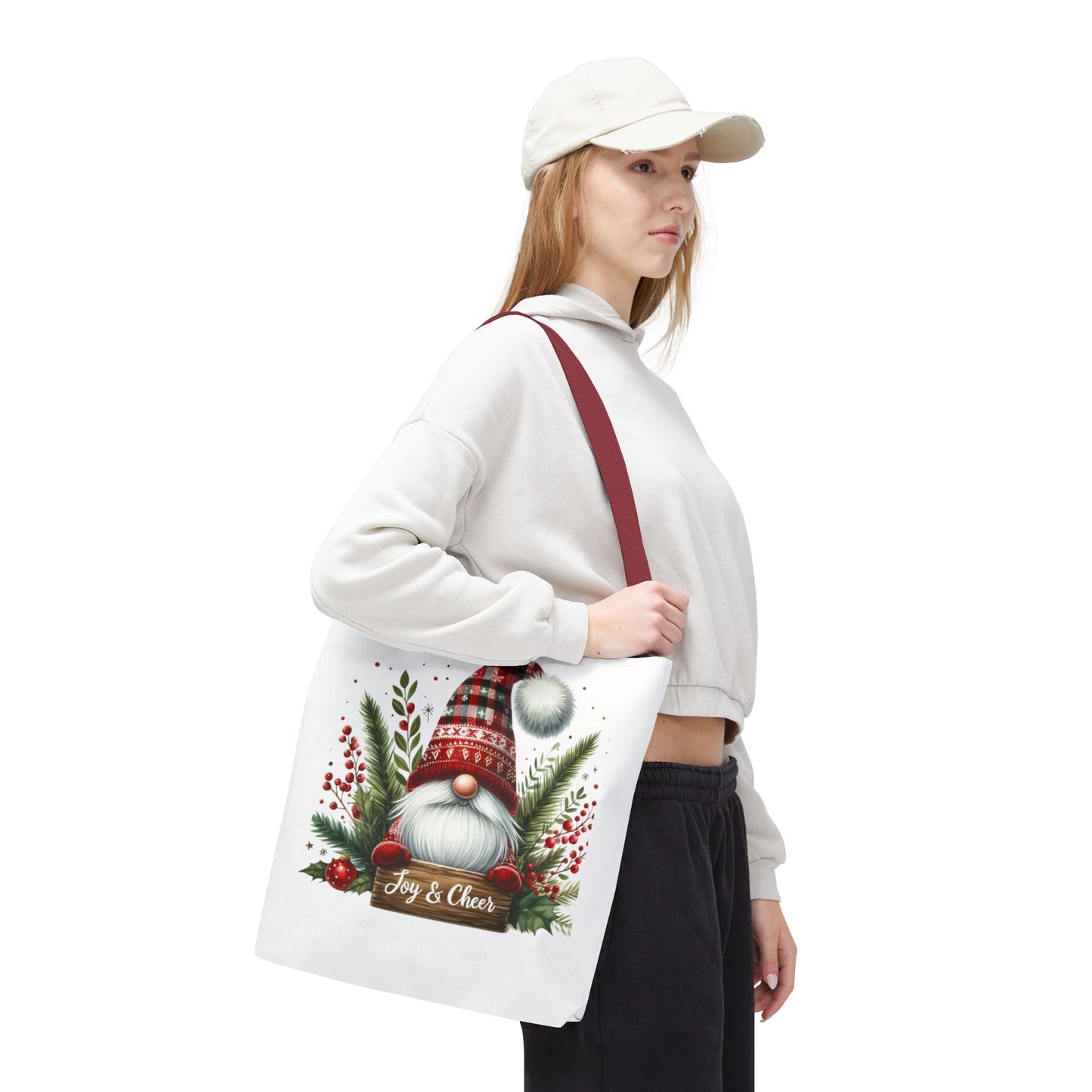 Christmas Gnome Tote Bag - Joy & Cheer Holiday Shopper