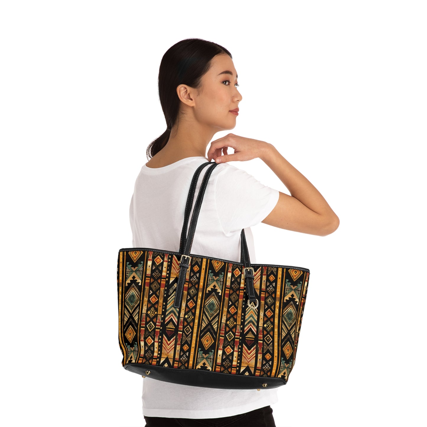 Tribal Aztec Pattern Shoulder Bag – Boho Geometric Tote