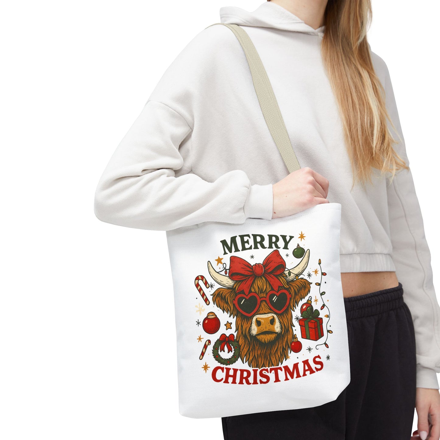Christmas Cow Tote Bag