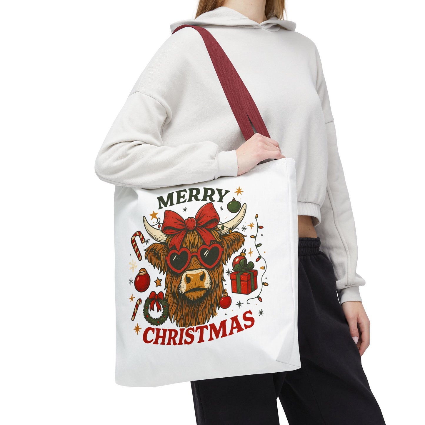 Christmas Cow Tote Bag
