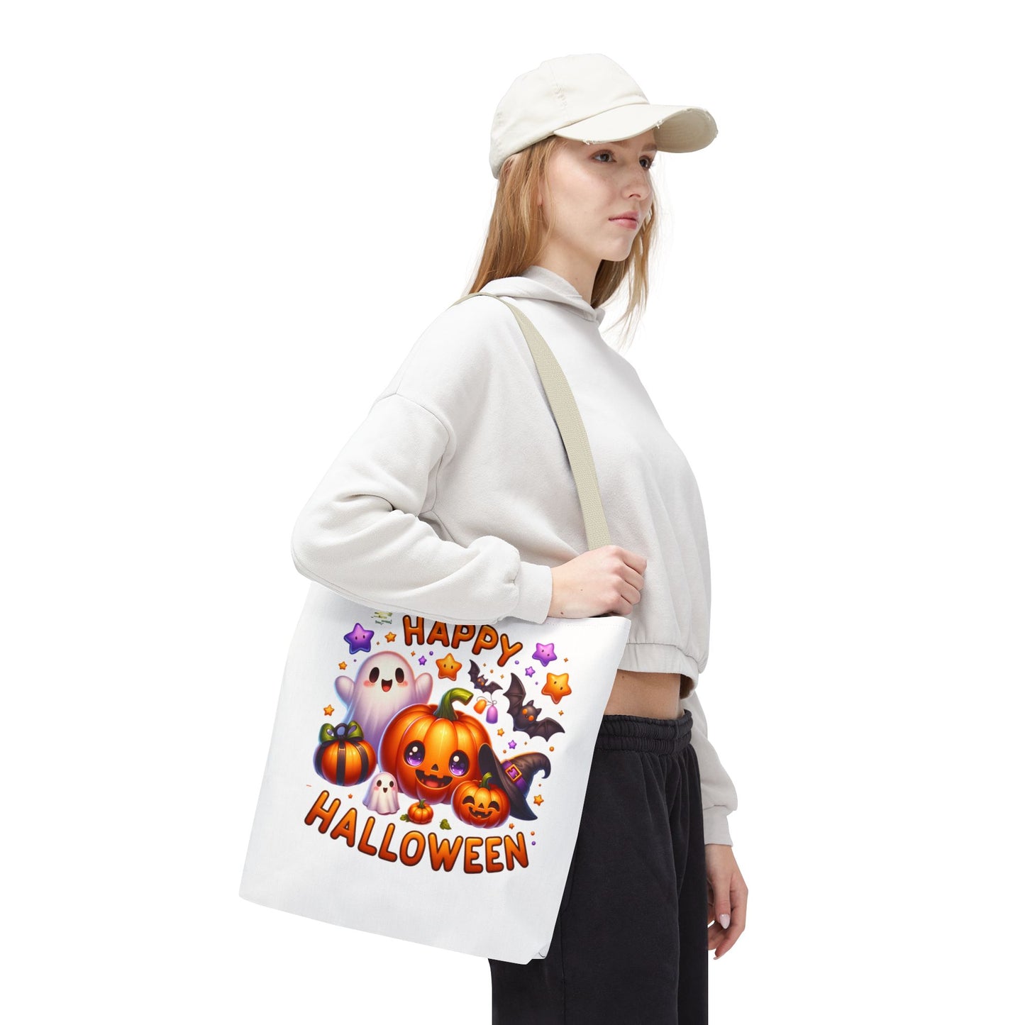 Cute Halloween Ghost Pumpkin Tote Bag