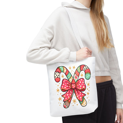 Candy Cane Holiday Tote Bag
