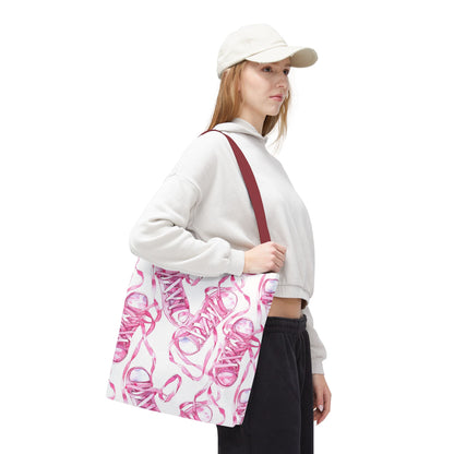 Cute Pink Sneakers Tote Bag for the Sports Lover