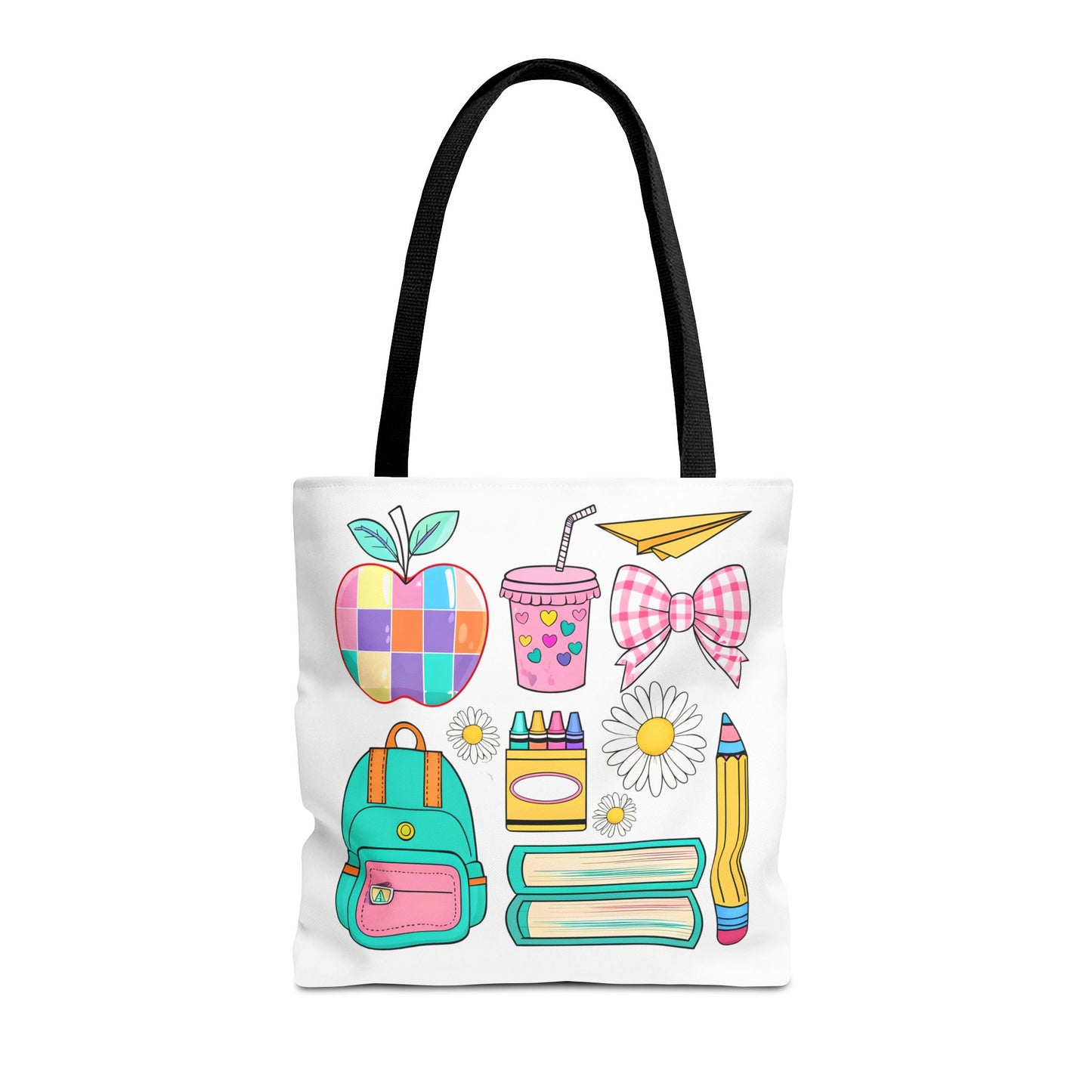 Colorful School Supplies Tote Bag, Perfect for Students & Teachers