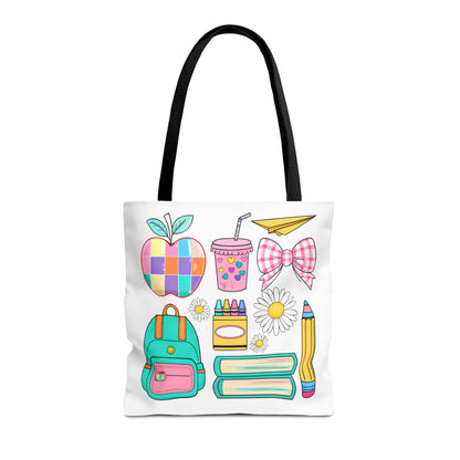 Colorful School Supplies Tote Bag, Perfect for Students & Teachers