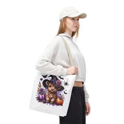 Halloween Cow Witch Tote Bag