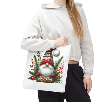 Christmas Gnome Tote Bag - Joy & Cheer Holiday Shopper
