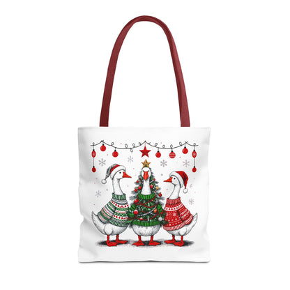 Festive Christmas Geese Tote Bag