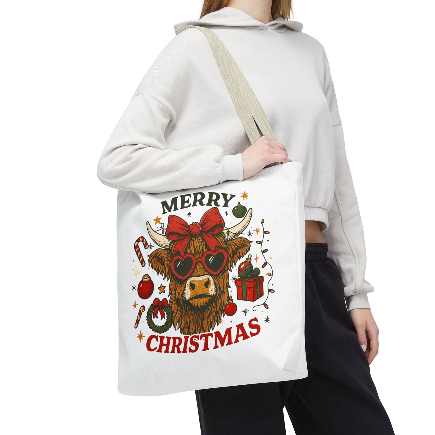 Christmas Cow Tote Bag