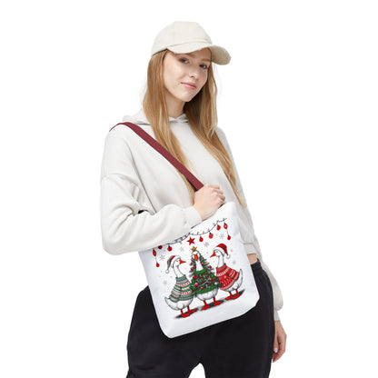 Festive Christmas Geese Tote Bag