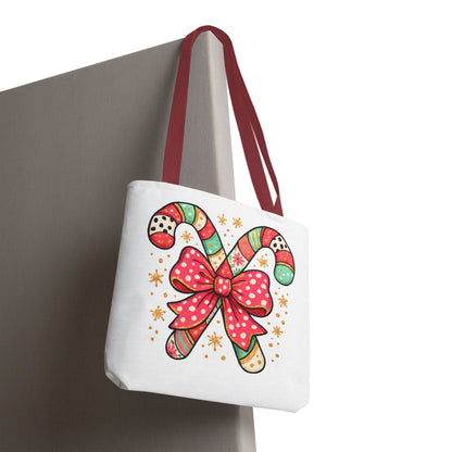 Candy Cane Holiday Tote Bag