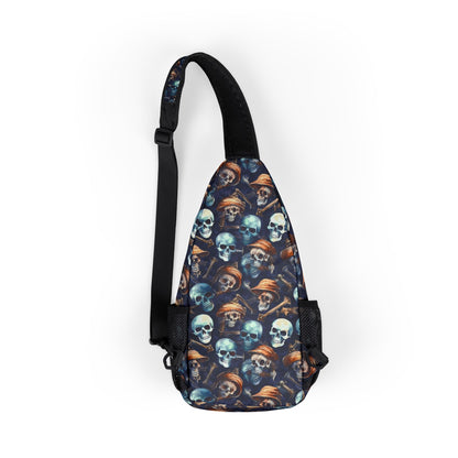 Skull Pattern Chest Bag, Edgy Accessory for Alternative Fashion