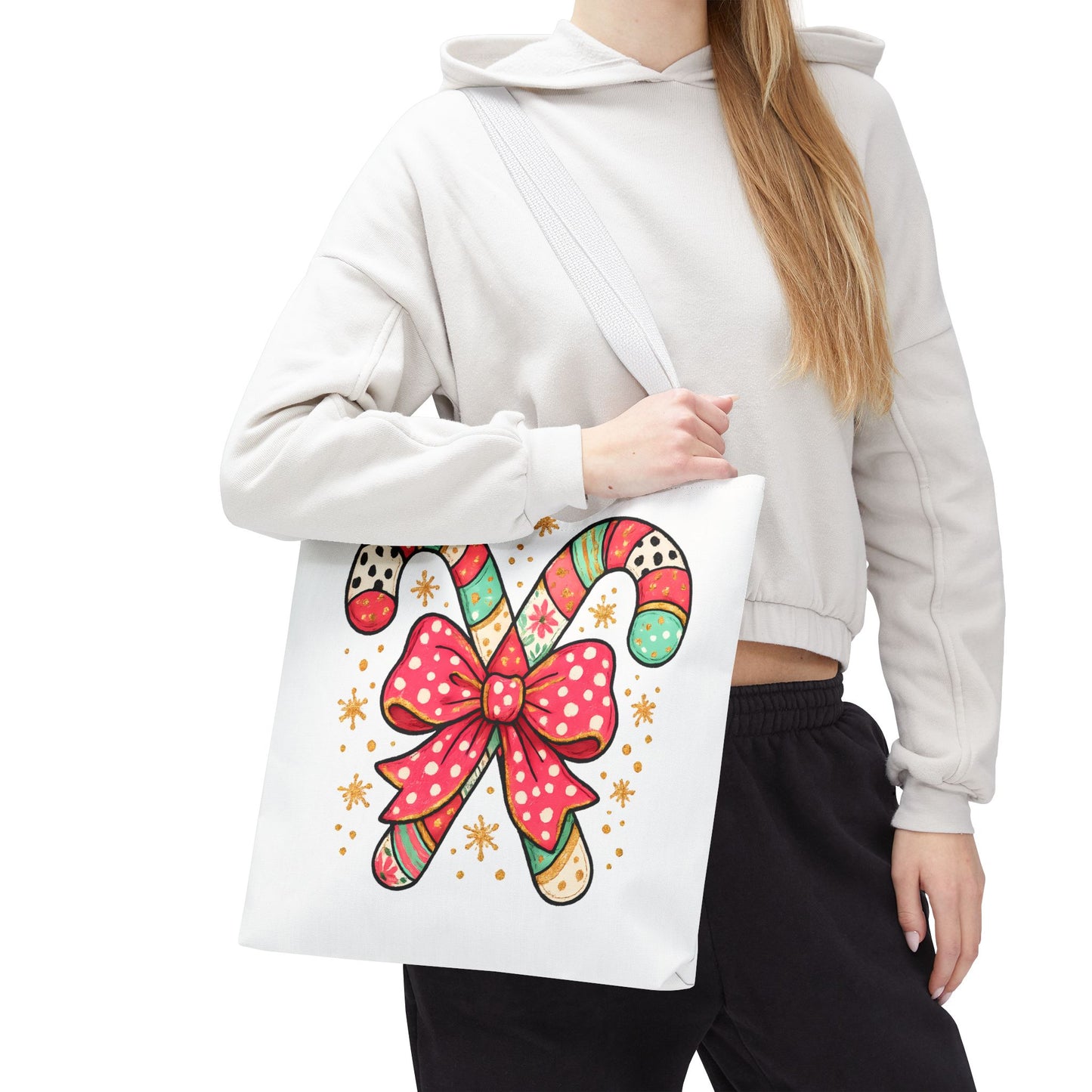 Candy Cane Holiday Tote Bag