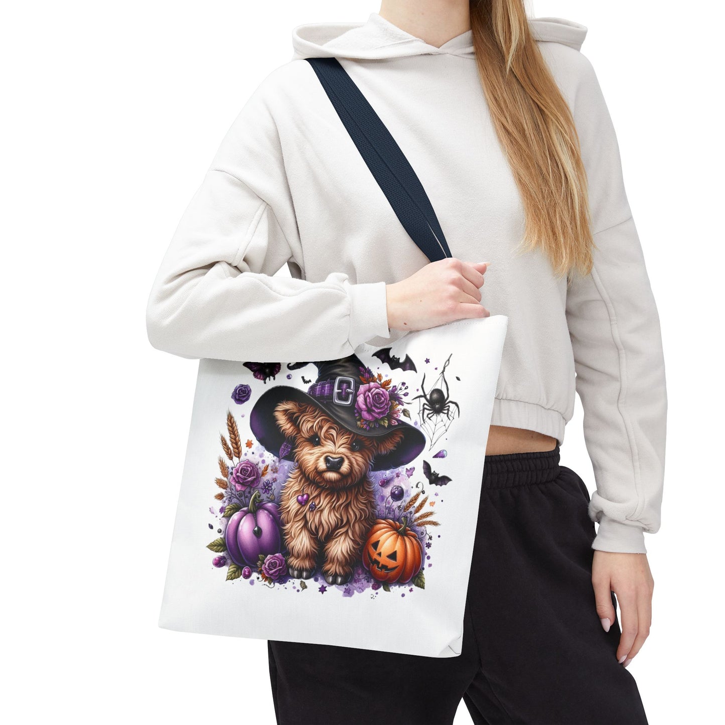Halloween Cow Witch Tote Bag