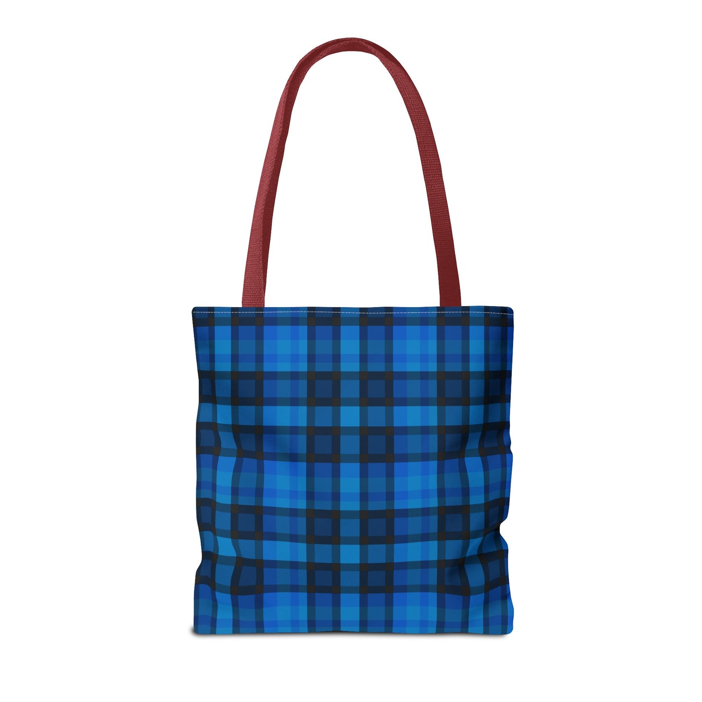 Blue Plaid Tote Bag, Gift for Her or Him,
