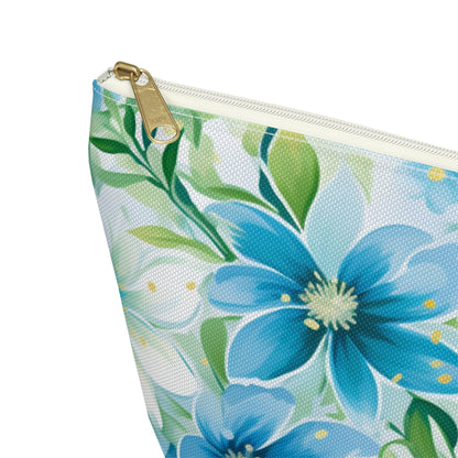 Floral Blue Makeup Pouch