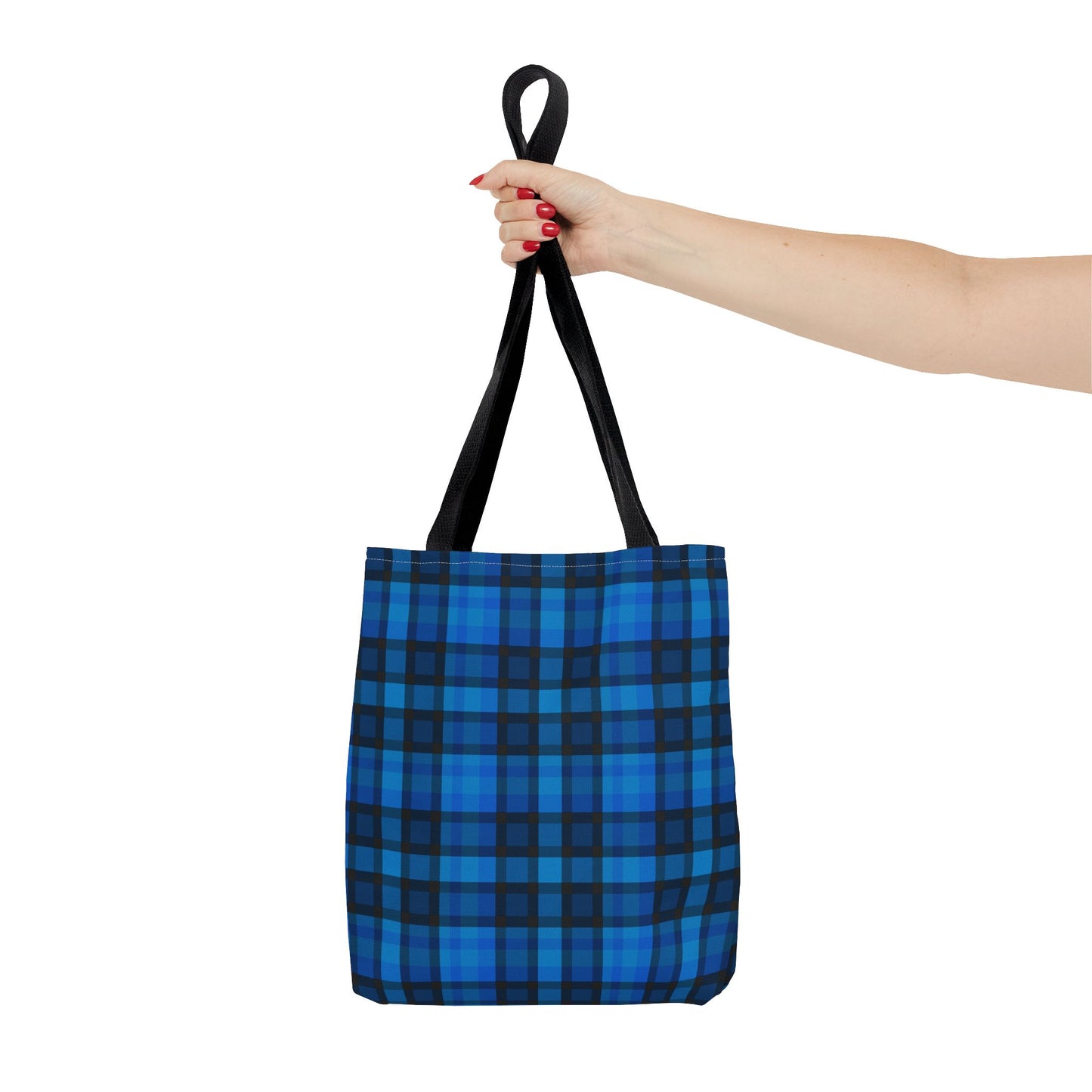 Blue Plaid Tote Bag, Gift for Her or Him,
