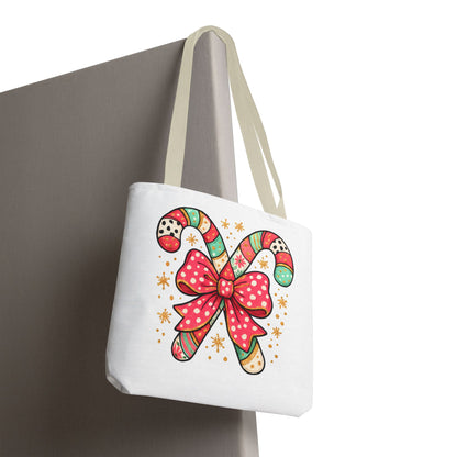 Candy Cane Holiday Tote Bag