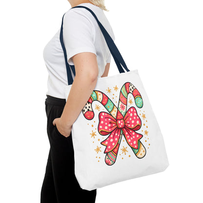 Candy Cane Holiday Tote Bag
