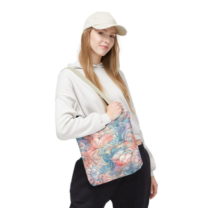 Artistic Tote Bag with a Colorful Swirl Design