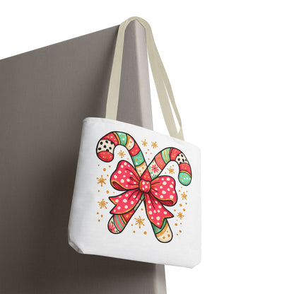 Candy Cane Holiday Tote Bag