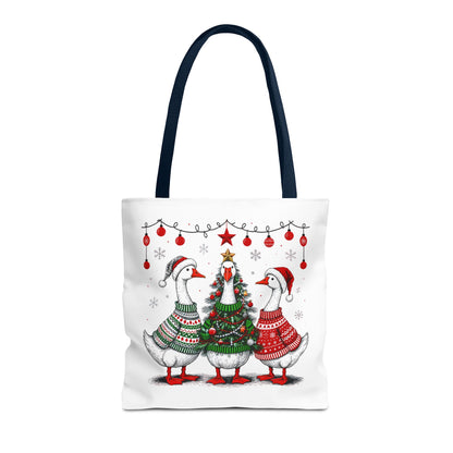 Festive Christmas Geese Tote Bag