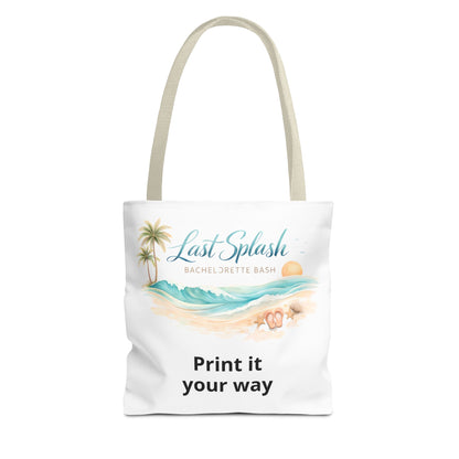 "Last Splash" Personalized Bridesmaid Bag, Beach Bachelorette Tote Bag -