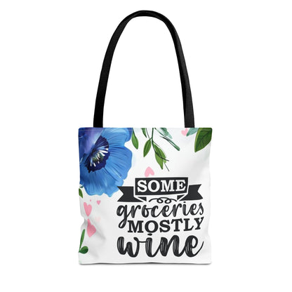 Grocery and Wine Lover Tote Bag,