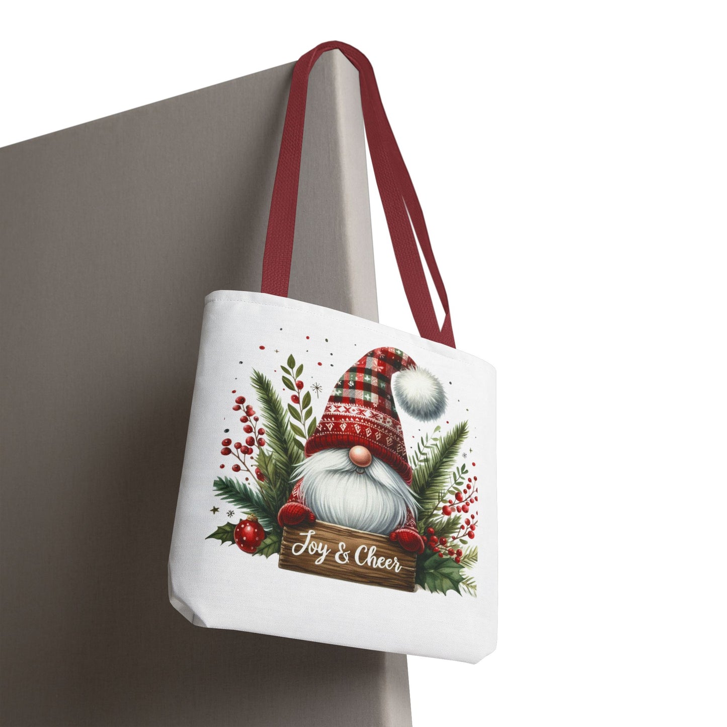 Christmas Gnome Tote Bag - Joy & Cheer Holiday Shopper
