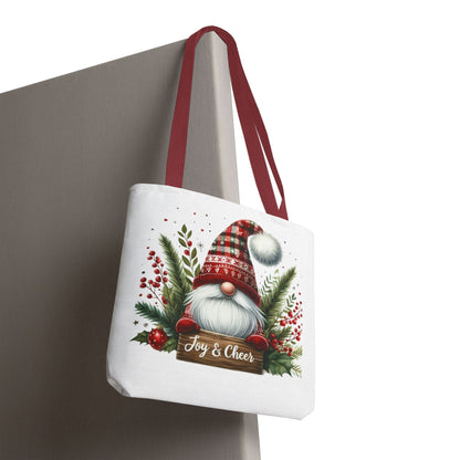 Christmas Gnome Tote Bag - Joy & Cheer Holiday Shopper