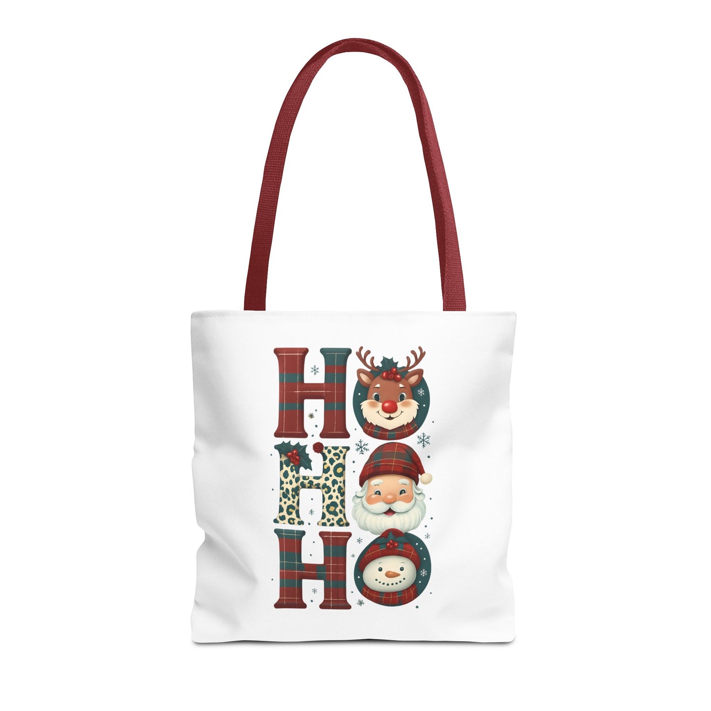 Cute Santa and Reindeer Design Festive Holiday Tote Bag