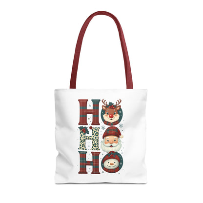 Cute Santa and Reindeer Design Festive Holiday Tote Bag