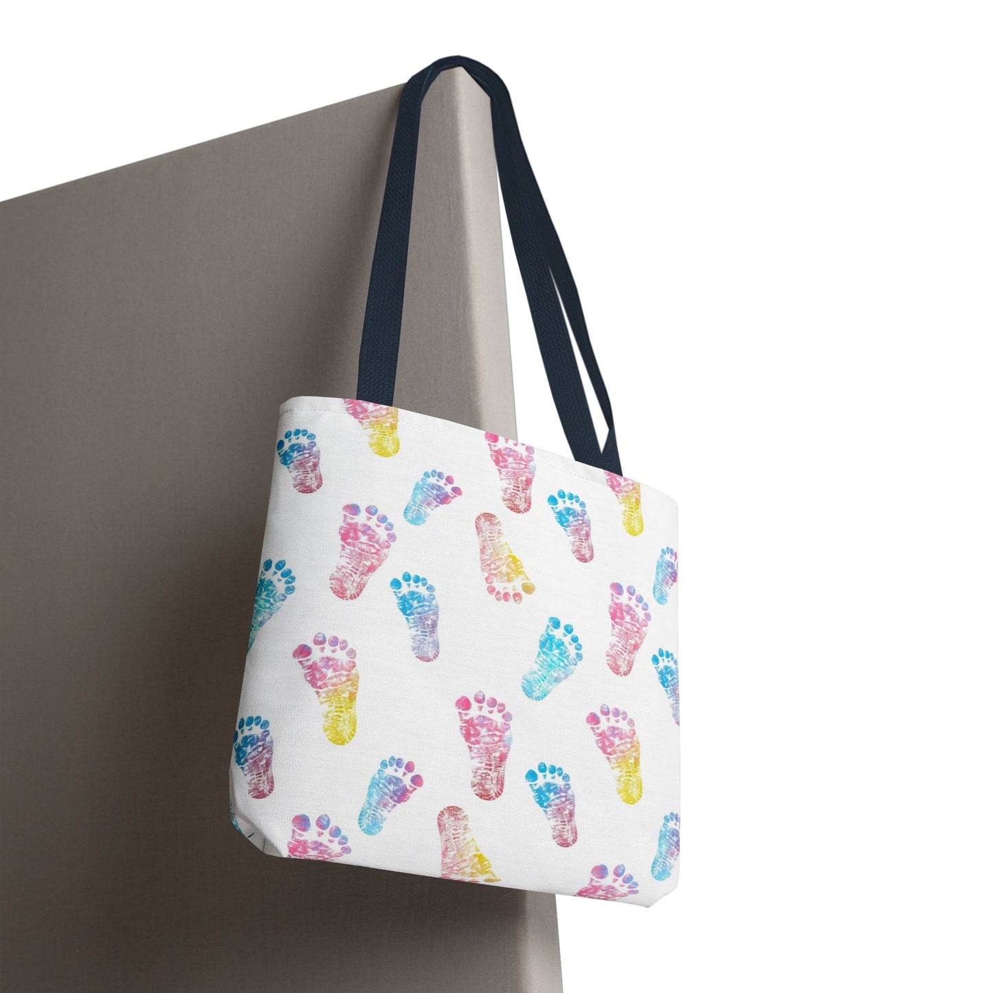 Colorful Baby Footprint Tote Bag,  Gift for New Moms