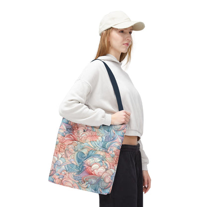Artistic Tote Bag with a Colorful Swirl Design