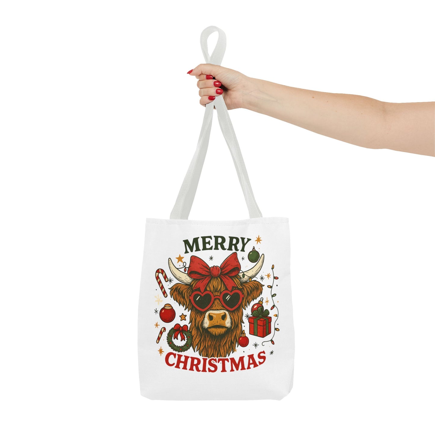Christmas Cow Tote Bag
