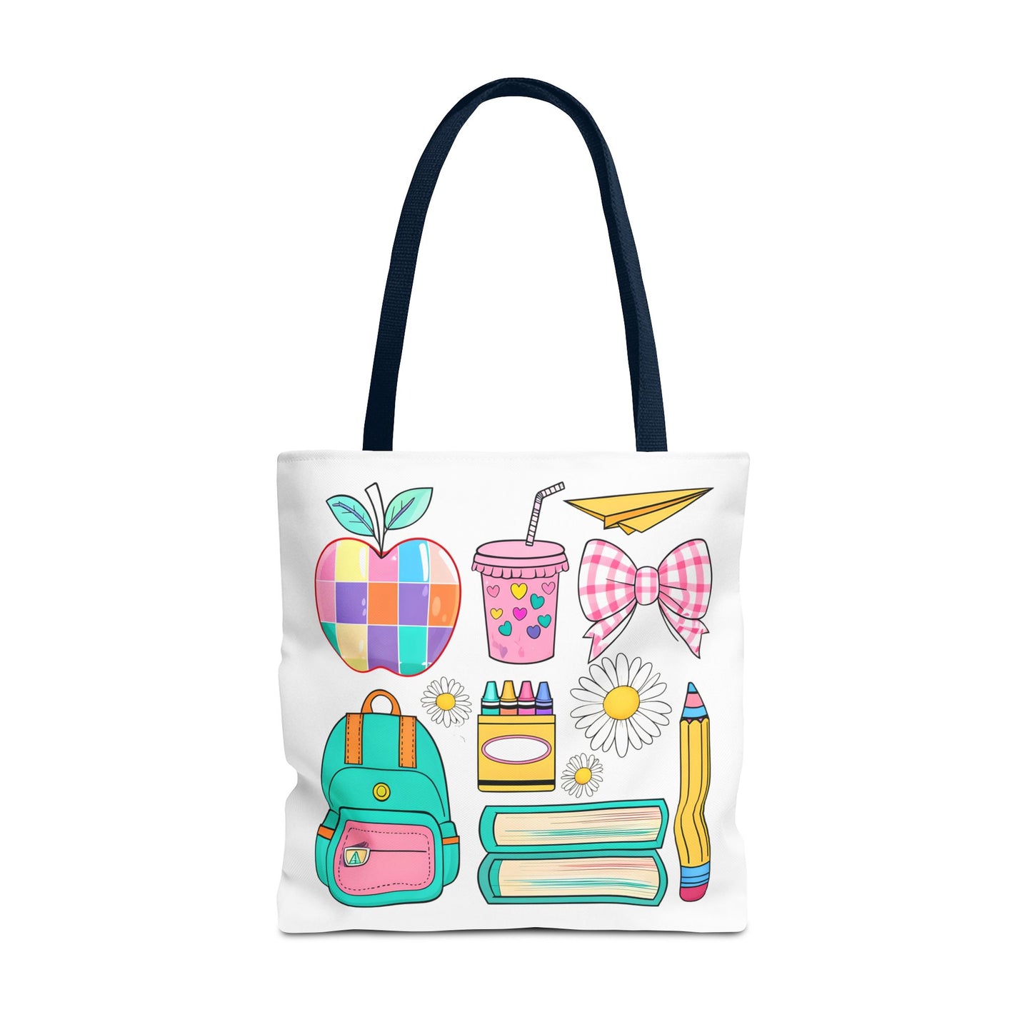 Colorful School Supplies Tote Bag, Perfect for Students & Teachers