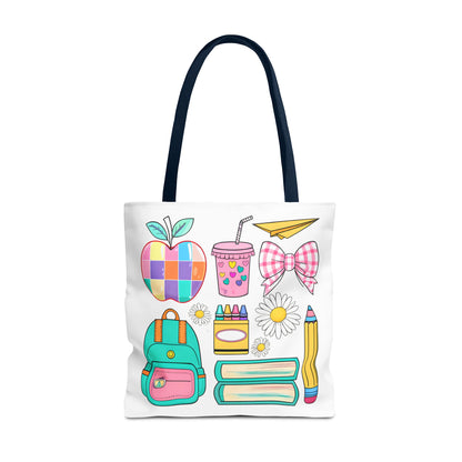 Colorful School Supplies Tote Bag, Perfect for Students & Teachers