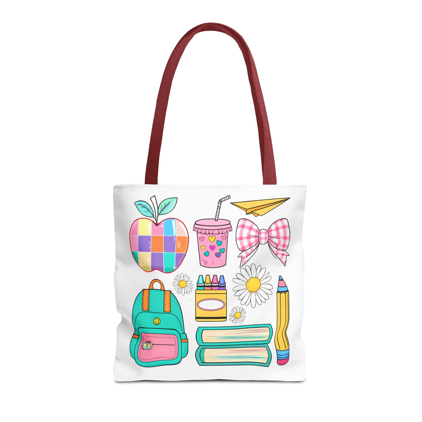 Colorful School Supplies Tote Bag, Perfect for Students & Teachers