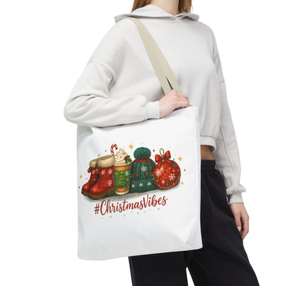 Christmas Vibes Tote Bag for Holiday Shopping