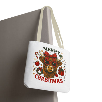 Christmas Cow Tote Bag