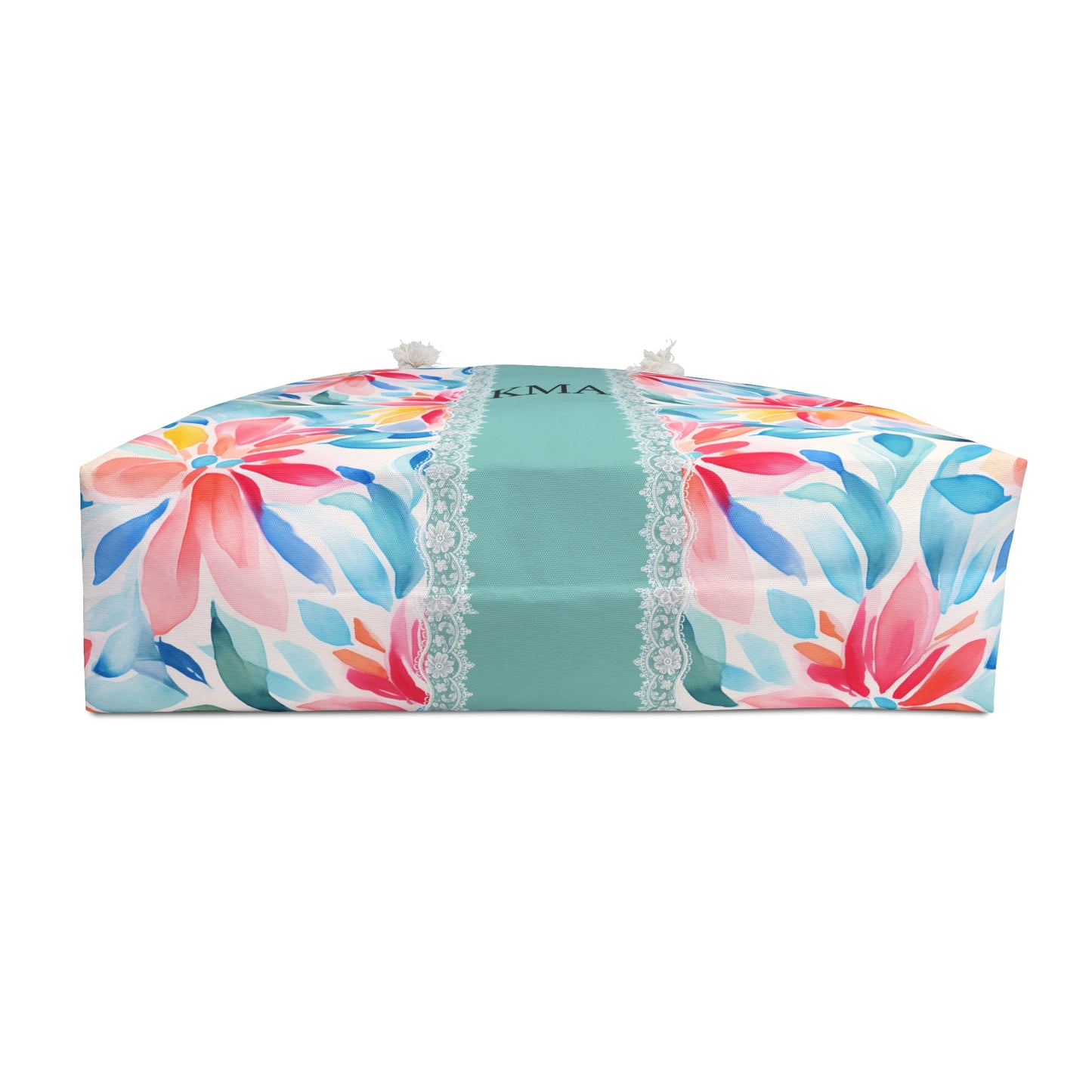 Floral Monogram Weekender Bag , Personalized Tropical Travel Tote