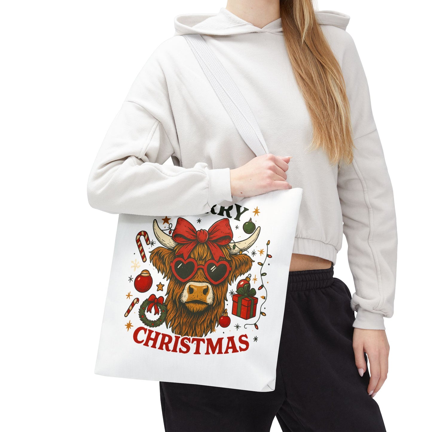 Christmas Cow Tote Bag