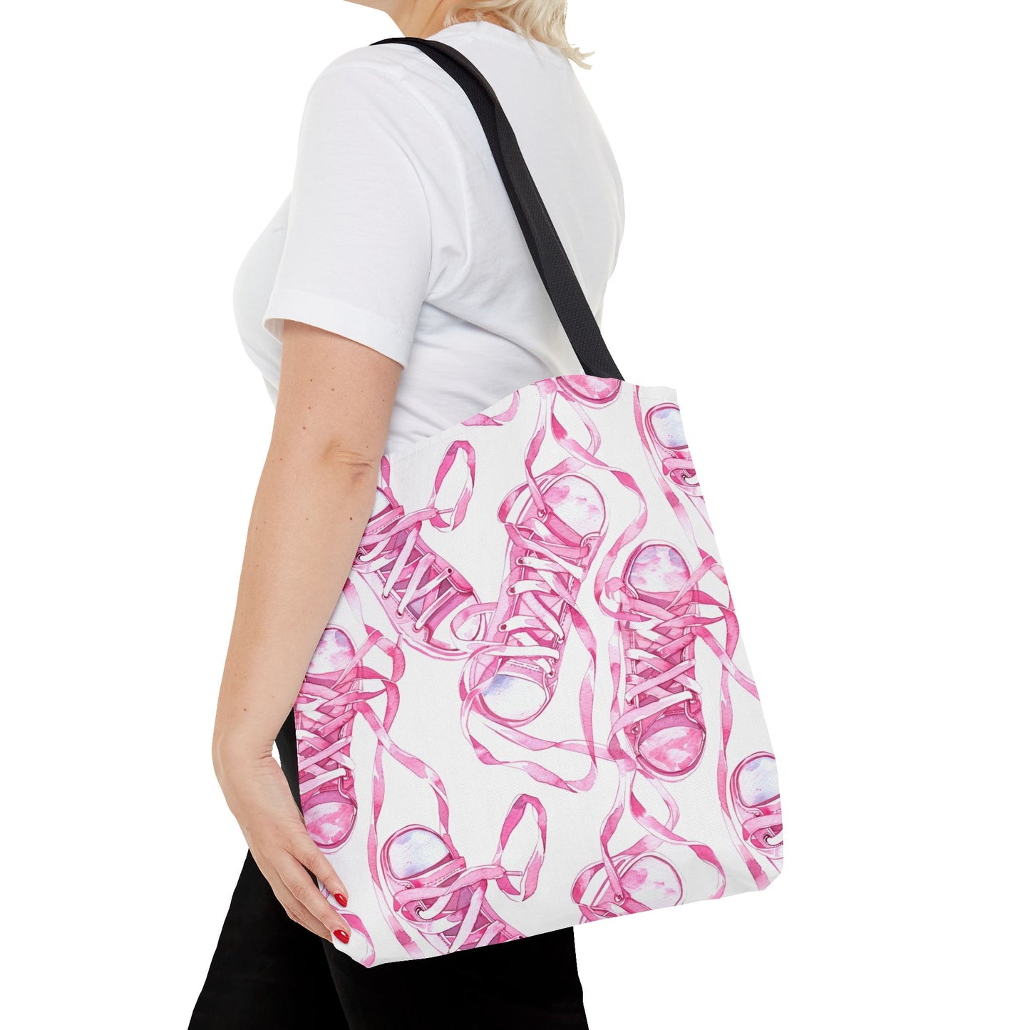 Cute Pink Sneakers Tote Bag for the Sports Lover